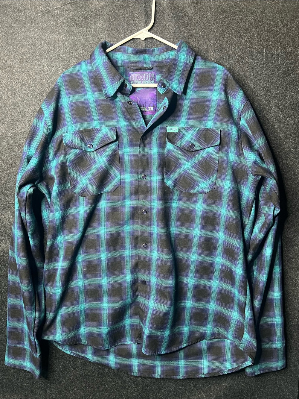 Dixxon Flannel Company Borealis Men's Blue Plaid Flannel Button-Up 2XT